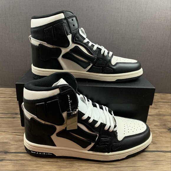 AMIRI Skeleton High Skel top Black And White Unisex Sneakers - Picture 14 of 14